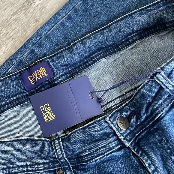 NWT Roberto Cavalli Class Regular Straight Distressed Denim Jean Pants - Picture 4 of 9